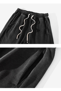 Pantalon de survêtement décontracté pour homme, style urbain, en molleton de coton biologique, coupe droite, confortable, respirant, taille mi-haute, logo personnalisé - Product Image 5