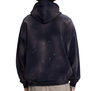 Loose Fit Distressed Acid Wash Hoodies Estilo vintage Diseño impreso en relieve Streetwear Pullover Hoodies para hombres y mujeres - Product Image 3