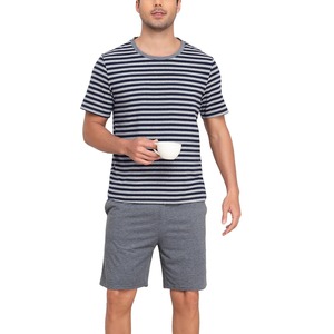 Conjunto de camiseta y pantalones cortos de verano para hombre, ropa de calle transpirable informal, camiseta de pantalón de manga corta tejida de algodón de estilo callejero de BD - Product Image 6