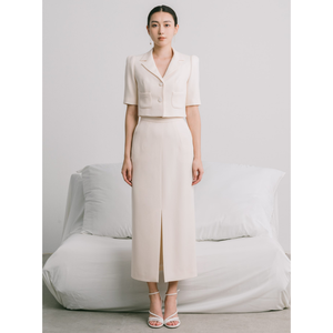 Conjunto de falda de mujer de calidad superior negro y beige tela de alta calidad Umea Midi falda ropa de mujer Whiteant Vietnam mayorista - Product Image 1