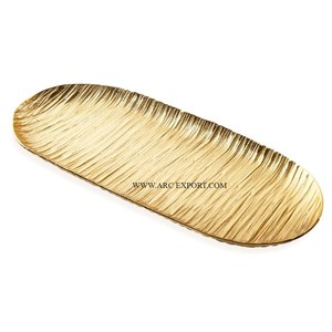 Bandeja de metal de color dorado con diseño Premium Material de alta calidad Bandeja de servicio de metal de nuevo diseño de alta calidad Aspecto admirable - Product Image 1
