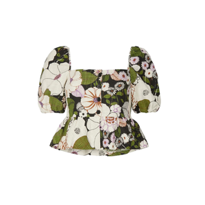 Haut vert à imprimé floral de qualité supérieure, parfait pour la chaleur estivale et les loisirs en plein air avec emballage personnalisé - Product Image 1