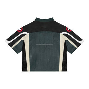 Camiseta de malla de gran tamaño personalizada de calidad superior para hombre, Camiseta de algodón 100% para hombre, camiseta de malla de fútbol estampada holgada - Product Image 4