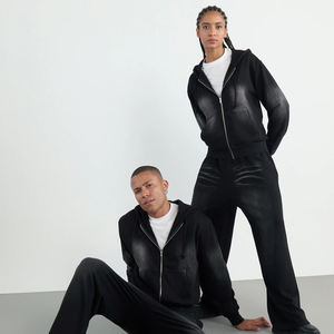 Ropa de calle estilo Hip Hop chándal transpirable Vintage con cremallera lavado ácido mujeres antibacteriano personalizado chándal de mujer por Ready One - Product Image 3