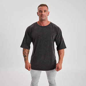 OEM venta al por mayor Unisex lavado ácido Vintage liso algodón camiseta Streetwear ropa de marca para hombres 100% algodón Ajuste de gran tamaño - Product Image 2