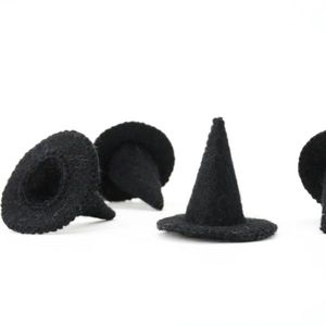 Chapeau d'Halloween en feutre de laine fait main écologique Décoration intérieure durable pour les fêtes - Product Image 1