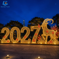Rentier und Schlitten LED-Lichtskulptur Maßgefertigte Weihnachtsdekoration für Einkaufszentren Feiertagsdekoration