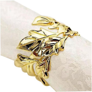 Nuevo diseño, vajilla para cena, decoración, servilletero de latón, soporte para pañuelos chapado en oro, servilletero, proveedor de anillos de India - Product Image 1