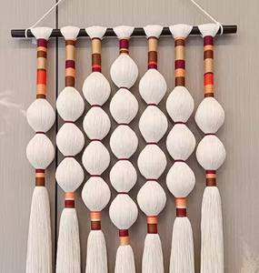 Grande tapisserie murale en macramé faite à la main, style bohème, pour la décoration du salon - Product Image 2