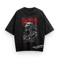 Prêt à expédier T-shirt lavé T-shirt lourd Dtg T-shirt surdimensionné noir T-shirt homme graphique lavage à l'acide Vintage T-shirt personnalisé