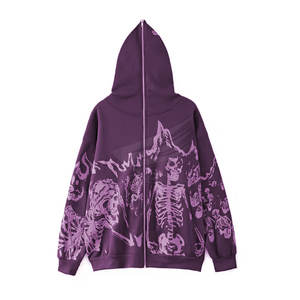 เสื้อฮู้ดดี้ซิปแบบเต็มตัว ผ้าฝ้ายฟลีซคุณภาพสูง 100% ระบายอากาศได้ดี บุซับในอย่างดี ดีไซน์ตามสั่ง เหมาะสำหรับใส่ลำลองในฤดูหนาว - Product Image 1