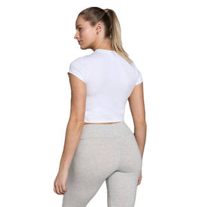 T-shirt femme coton col rond manches courtes respirant doux tendance été simple couleur unie décontracté tous les jours confortable - Product Image 5