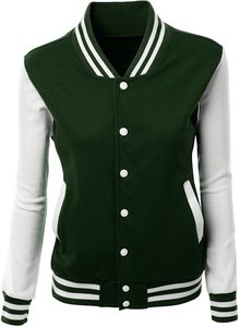 OEM Custom College Baseball Team Vintage Varsity <b>Jacket</b> for Women - Product Image 3