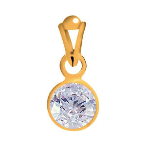 Colgante de circonita certificada chapado en oro de 24K, estilo religioso, joyería de aleación con engaste de bisel y chapado en color de 18K, regalo - Product Image 1