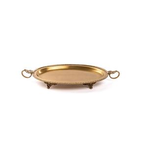 Plateaux de service ronds en métal antiques avec poignée pour repas cuisine de table cadeau de mariage plateau de petit déjeuner noël au prix de gros - Product Image 2