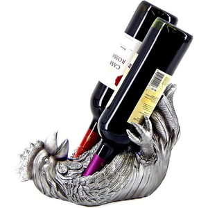 Support à bouteille de vin en forme de cerf couché en gros, avec des bois, finition argentée, en aluminium moulé, support d'exposition pour une seule bouteille, pour la décoration de bar - Product Image 6