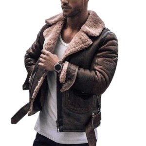 Veste d'hiver en cuir véritable avec fourrure, prix spécial pas cher, de haute qualité, faite à la main - Product Image 6