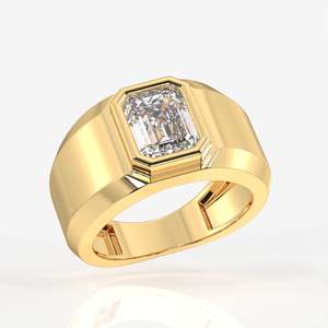 Bague en or jaune 9 carats pour homme, sertie de diamants Moissanite, prestige ultime - Product Image 6