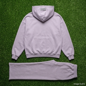 Conjunto de Sudadera con Capucha Lavanda Oversize y Pantalones Anchos de Felpa de Algodón para Mujer, Estilo Urbano, Venta al por Mayor OEM - Product Image 5