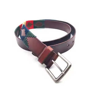 Personalizable ecuestre Equino Polo Cinturón de cuero Hombres Pin Hebilla Grano superior Bordado de cuero Cinturón deportivo Suministros para montar a caballo - Product Image 2