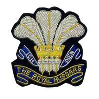 Écusson brodé fait main en tissu bullion, motif croissant de lune doré, pour casquettes, chapeaux d'aviateurs et maritimes, à coudre, OEM