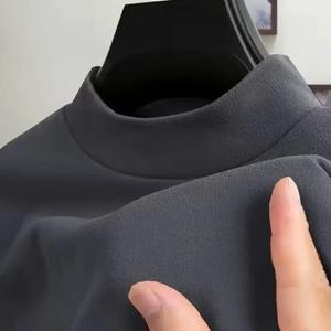 T-shirt à manches longues pour homme en polaire double face, nouvelle collection automne-hiver 2023, col rond, écologique, respirant, coton chaud, 320g - Product Image 1