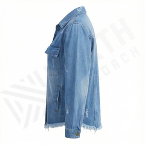 Veste en jean pour femme, manches longues, classique, délavée, style camionneur, prix raisonnable, vêtement élégant et de haute qualité - Product Image 3