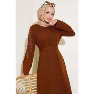 Abaya Marron avec Manches Ornées de Pierre - Product Image 4