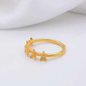 Multi Flower Band <b>Ring</b> Gold Plated Brass <b>Dainty</b> Floral Wholesale <b>Ring</b> For Women - Product Image 6