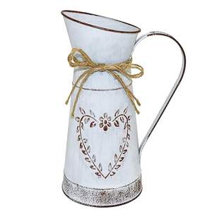 Cesta de Almacenamiento Vintage de Hierro Galvanizado Estilo Campestre, con Asa Decorativa, Florero, Jarra, Rayan International - Product Image 1