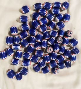 Handmade Chevron Lampwork Glass <b>Beads</b> Unique One-of-a-Kind <b>Loose</b> Nature Crystal One Strand Product - Product Image 3