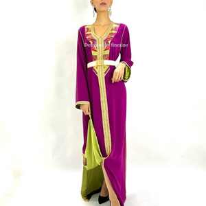 Caftán Marroquí de Color Personalizado, Informal, Transpirable, Maxi, Manga Larga, Ropa Tradicional Musulmana con un Diseño Impresionante - Product Image 4