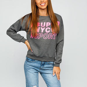 Moda mujer sudaderas logotipo personalizado de gran tamaño de algodón Sudadera con capucha casual streetwear manga larga al por mayor uso diario a granel - Product Image 2