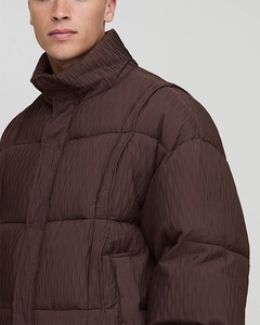 Veste matelassée en duvet d'oie pour homme, taille plus, Canada, vente en gros, logo brodé personnalisé, blazer en coton, motif 3D, veste à bulles - Product Image 5