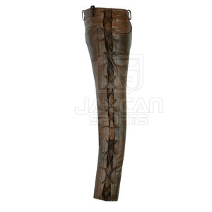 Pantalon en cuir pour homme de haute qualité, décontracté, couleur unie, best-seller, streetwear - Product Image 3