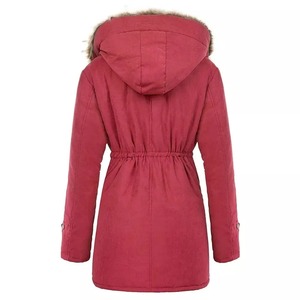 Ventes en gros de manteaux en fourrure épais et chauds pour femmes, taille plus, manches longues, en coton - Product Image 2