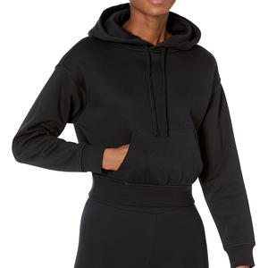 Produit d'hiver, streetwear décontracté, épaules tombantes, respirant, respectueux de l'environnement, sweat-shirts à capuche en tricot, sweat-shirts à capuche courts pour femmes - Product Image 1