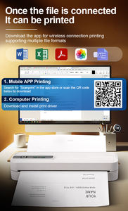 Printer Termal Mini Portabel Nirkabel Isi Ulang +USB untuk Perjalanan, Baterai 2600mAh, 203DPI, Jangkauan 30KM, Stok Tersedia - Product Image 5