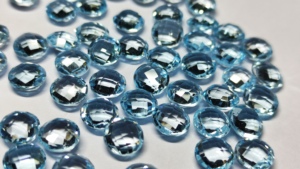 Topaze bleu ciel Briolette coupe pierres précieuses 5mm naturel brillant bleu gemmes grille mince pour bijoux en gros - Product Image 4