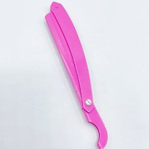 Maquinilla de afeitar recta Manual de acero inoxidable sólido de alta calidad, maquinilla de afeitar profesional de Color rosa, venta al por mayor sostenible - Product Image 3