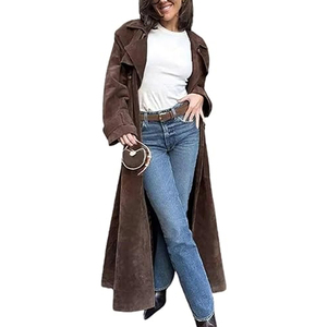 Nouvelle dame mode Trench Coat Style britannique à manches longues mi-longueur femmes printemps automne ceinturé manteau 2025 - Product Image 6