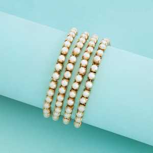 Trendy 191996 <b>Copper</b> Alloy Beaded <b>Bracelet</b> Ball Number Shape Featuring Religious Turquoise Diamond Main for Gift Anniversary - Product Image 1