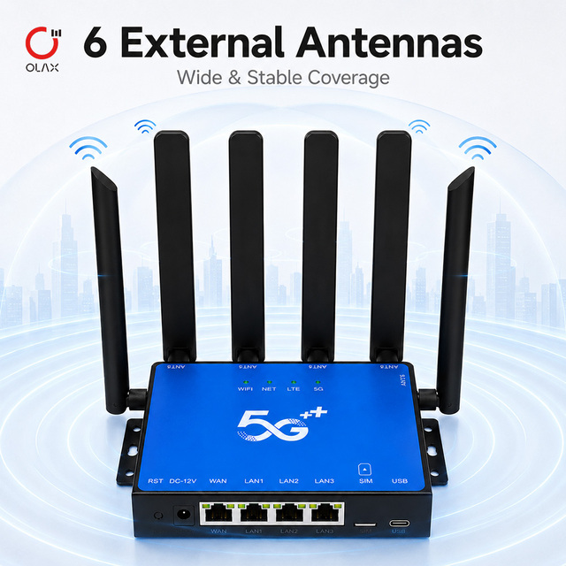 OLAX G5016 Industrial Long Range Wifi 6 Antenna Modem LTE Wifi 4G 5G CPE Router with Sim Card Slot