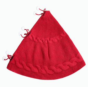 Jupe de sapin de Noël classique, thème rouge de Noël, tapis rond doux pour la base du sapin, décoration festive pour la maison - Product Image 4
