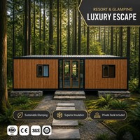 Villa modulaire pliable à double aile, préfabriquée et résistante aux sels, pour villégiature en bord de mer et glamping