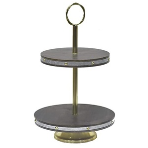 Soporte de pastel plegable de 3 niveles de estilo único Soporte de pastel de servidor de postre de comida de diseñador curvo a mano con soporte de pastel de Metal con cuentas de cristal - Product Image 2