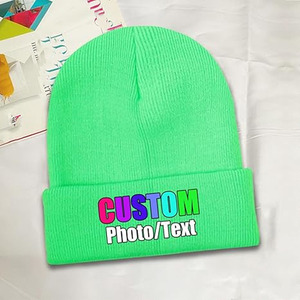 Custom Knitted Yarn <b>Cap</b> with Hand Embroidery Warm <b>Winter</b> <b>Cap</b> for Europe and America Market uploaded by Dress Sports - Product Image 3