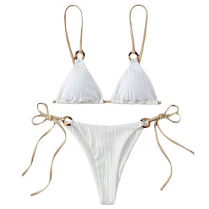 Conjunto de Bikini Elástico de Secado Rápido Ecológico con Diseño Personalizado para Mujer, 1 Pieza, Logotipo Frontal, Estampado Impreso en Spandex/Nailon, OEM/ODM - Product Image 3