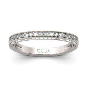Jeulia 14K Platinum Rhodium Plated Emerald Cut Zircon Wedding Band - Product Image 1