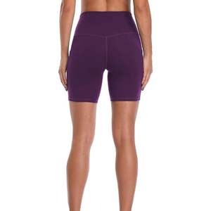 Short de yoga pour femme, couleur violette, sans couture, taille haute, séchage rapide, lifting des fesses, leggings - Product Image 3